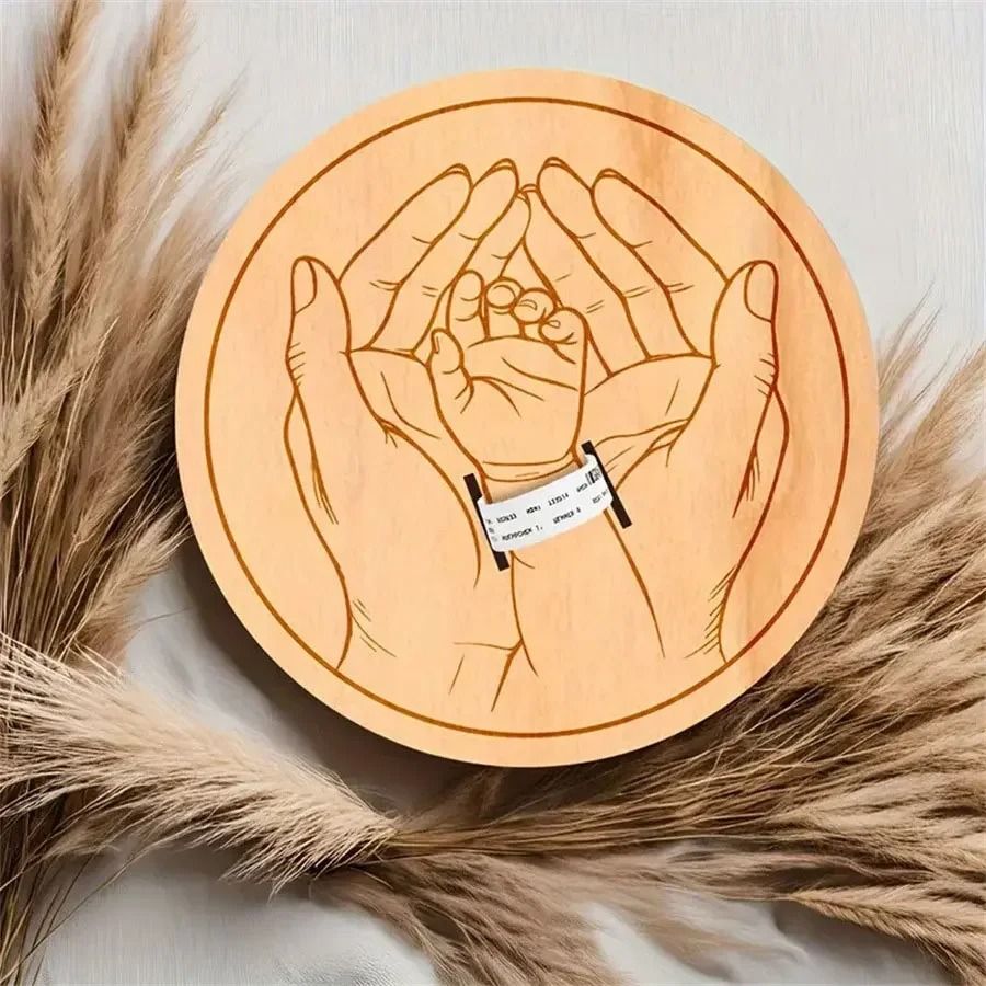 Baby Birth Wristband Wooden Commemorative Display Board