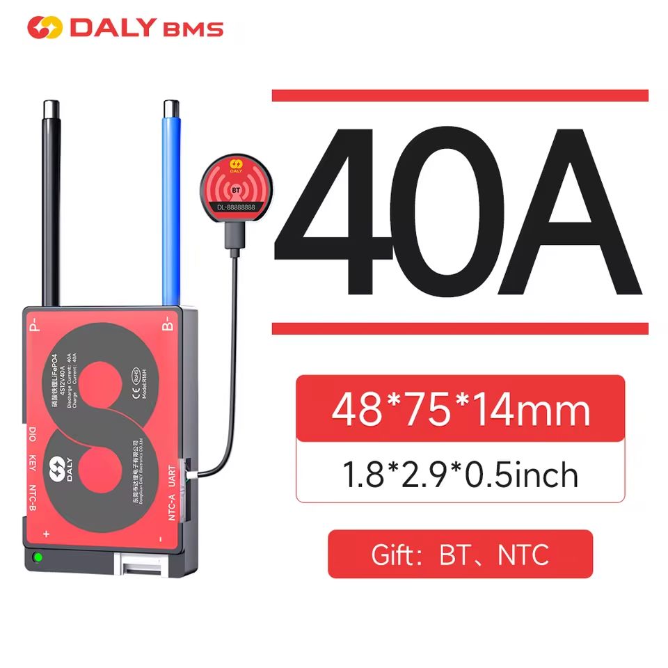 Daly Smart LiFePO4 BMS 4 to 16S 100A with Bluetooth UART and CANBUS