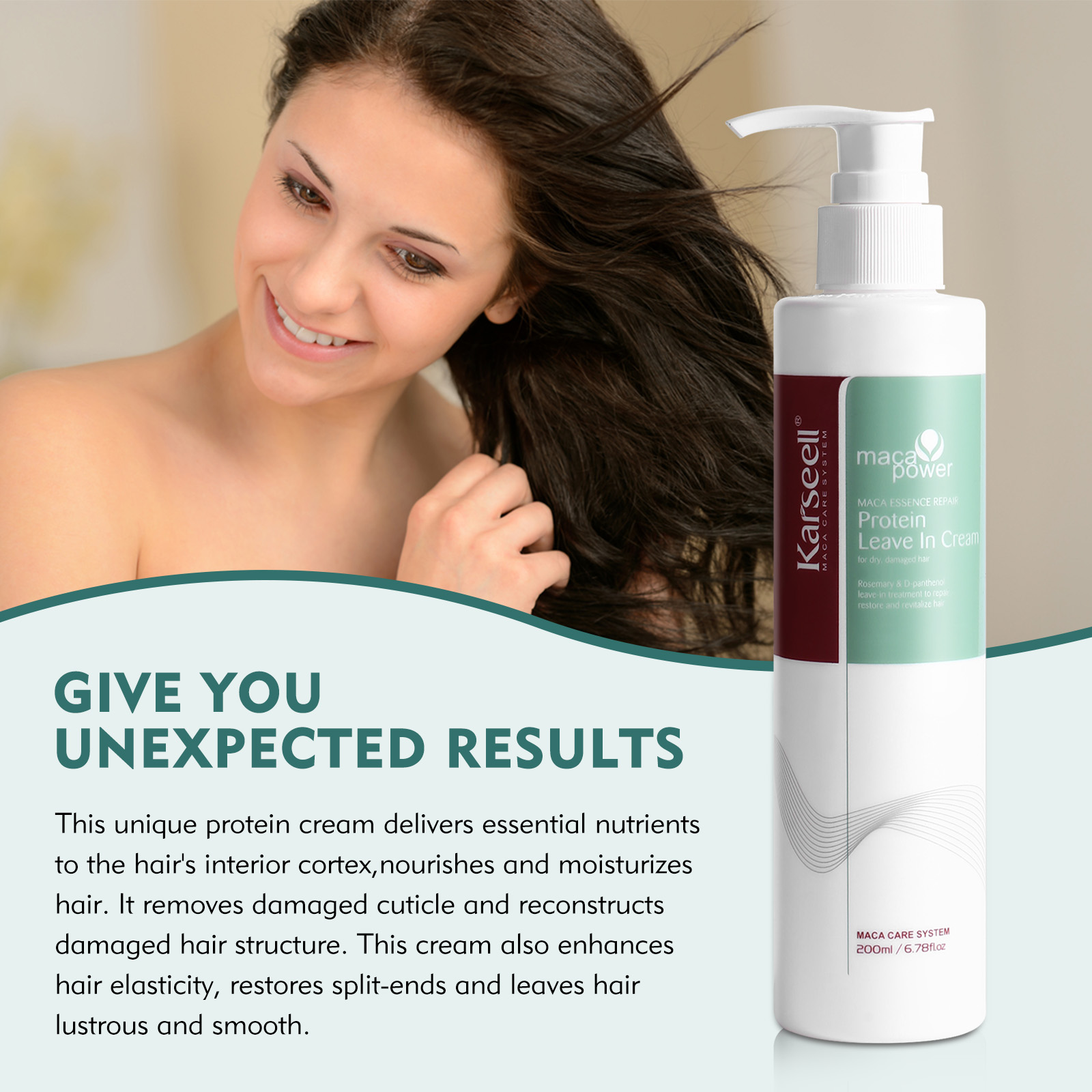 Organic Protein Cream, Leave In Conditioner, Hair Repair Treatment, Natural Essences Protein Cream for Nourishing Dry