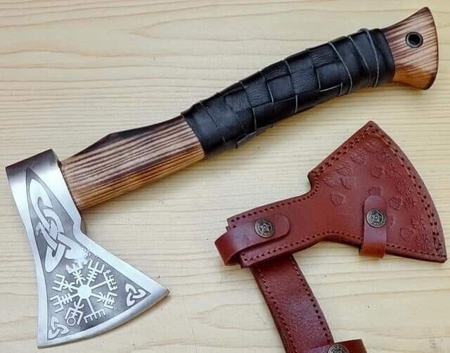CUSTOM HAND FORGED CARBON STEEL HANDLE VIKING THROWING HATCHET TOMAHAWK AXE