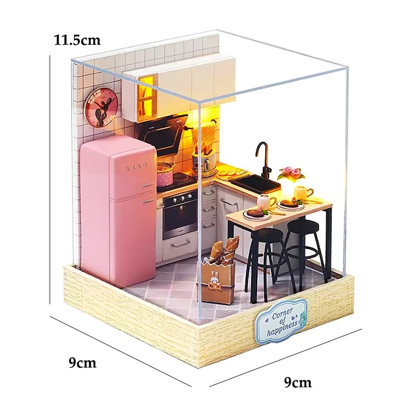 CozyDream DIY Miniature Dollhouse Kit with Furniture & Lights – 3D Wooden Puzzle Home
