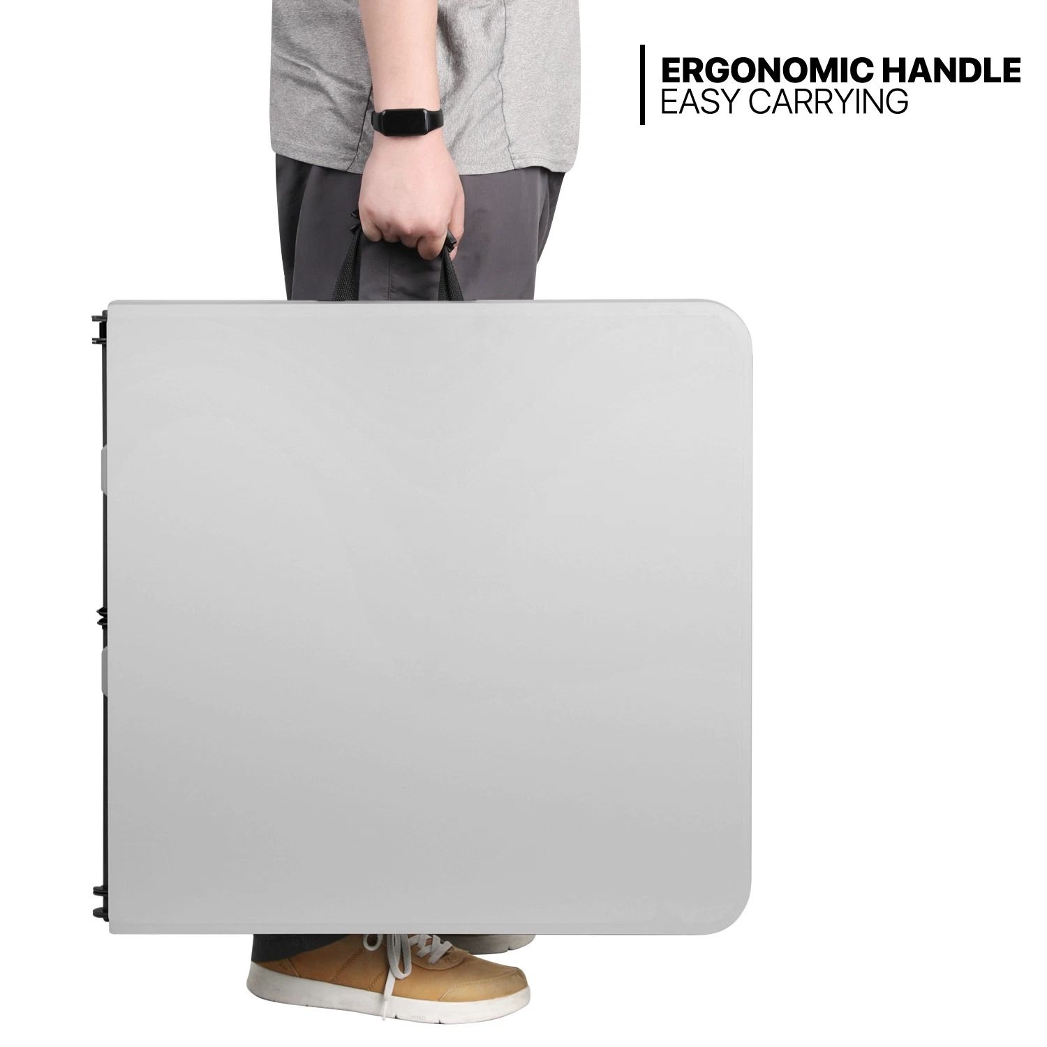 Folding Plastic Table – Adjustable Height, Portable, Ideal for Camping & Picnics