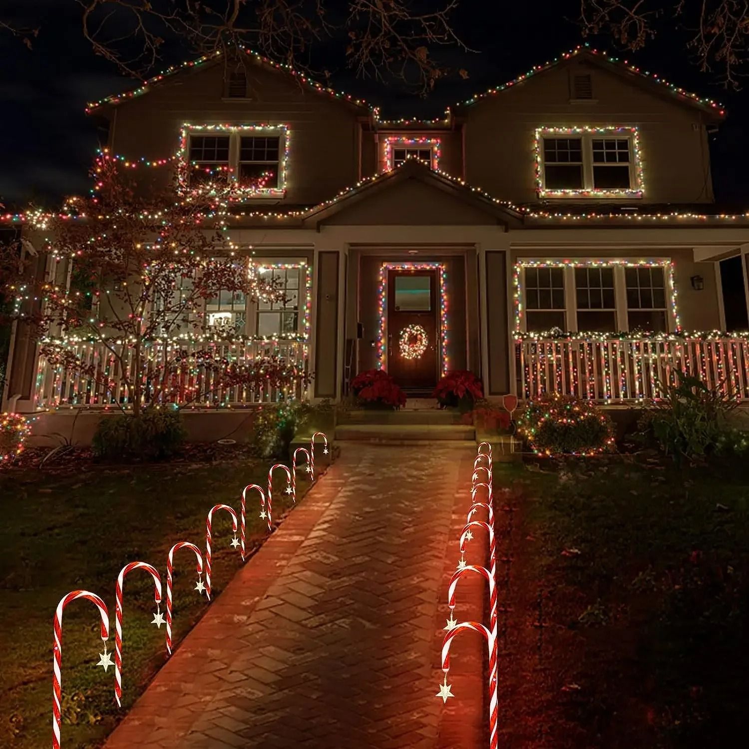 Sweet Seasonal Solar Candy Cane Stakes