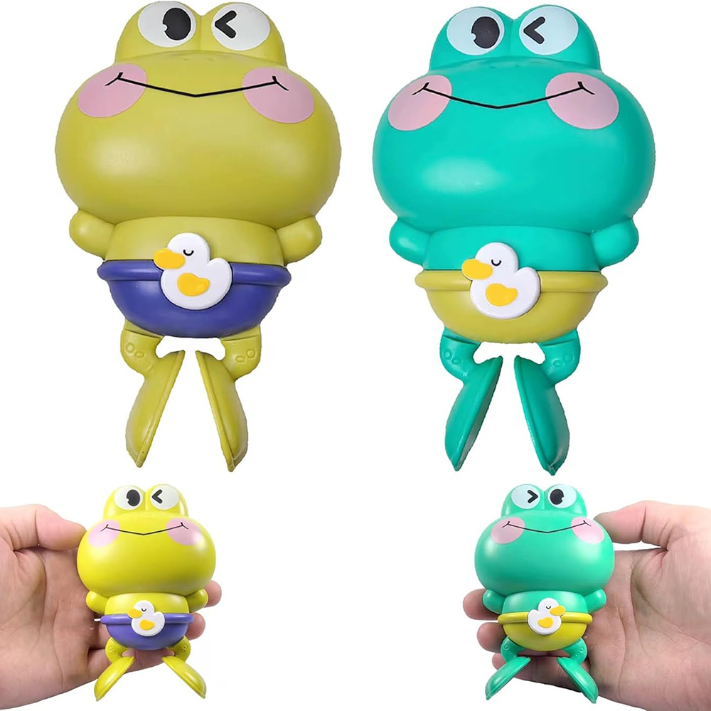 Montessori Water Toy for Kids Wind-Up Swimming Frog Bath Toy No Battery Mold-Free ABS for Toddlers