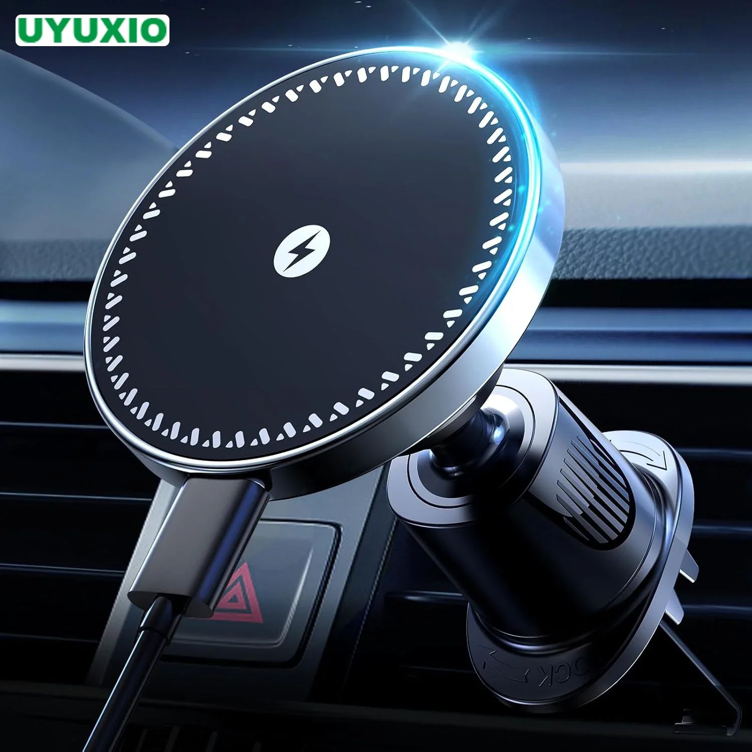 UYUXIO Magnetic 15W Wireless Car Charger and Air Vent Phone Holder