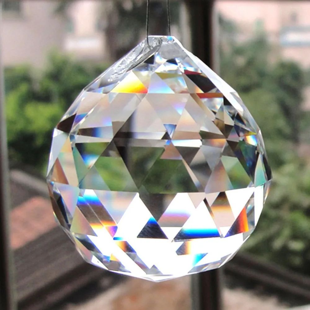 Faceted Crystal Ball Prism Suncatcher Chandelier Pendant
