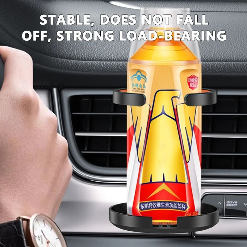 Space-Efficient Folding Air Vent Beverage Bracket