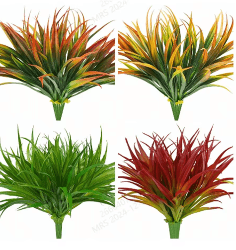 UV Resistant Artificial Plants Set – Outdoor Tropical Tall Grass & Shrubs Decor