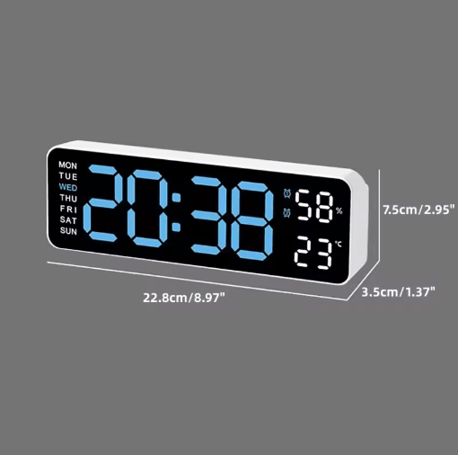 Smart LED Digital Wall Clock Silent Modern Display with Temperature & Calendar