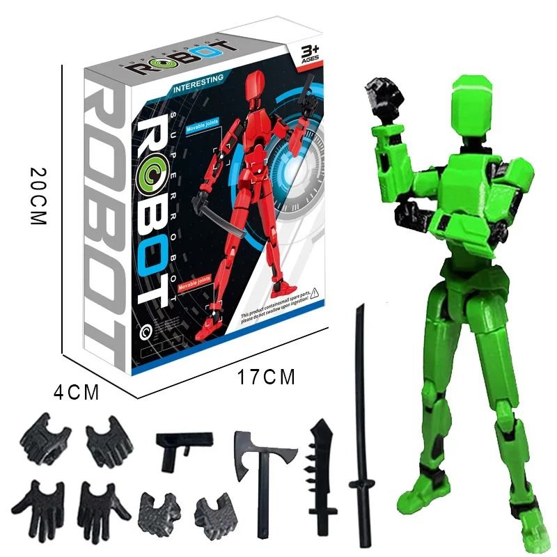 3D Printed Posable Mannequin Action Figure Multi Jointed Robot Model