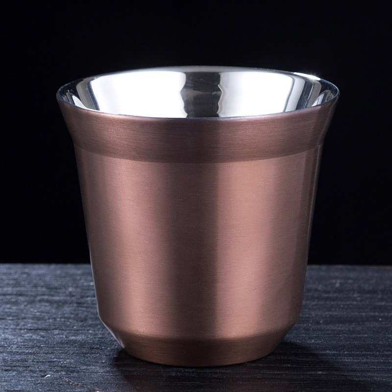 Espresso Mugs, Stainless Steel Breakfast Cups Insulated, Coffee Milk Water Drink, Double Wall Dishwasher Safe Texture