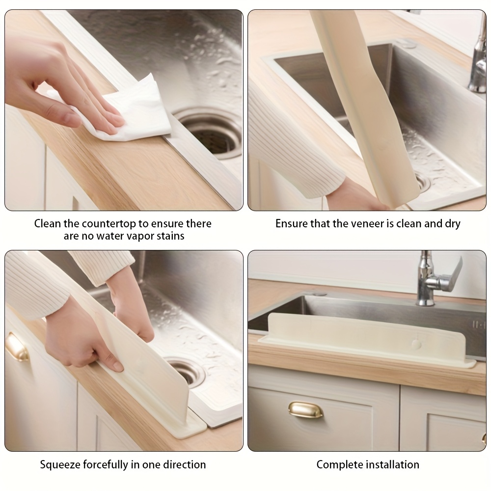 Silicone Sink Splash Guard, Waterproof Kitchen Baffle, Protects Clothes from Splashing Water When Washing Dishes and Veg