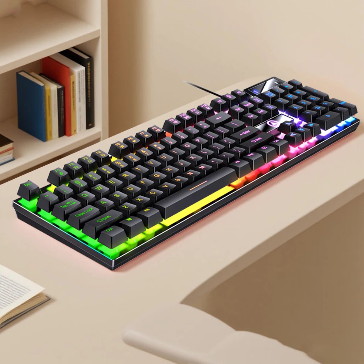 YINDIAO K500 Low Profile Wired Gaming Keyboard with Numpad