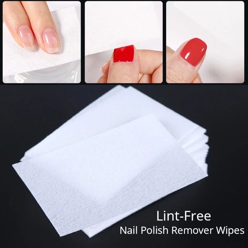 Professional Lint-Free Nail Polish Remover Cotton Wipes for UV Gel Manicure Cleansing