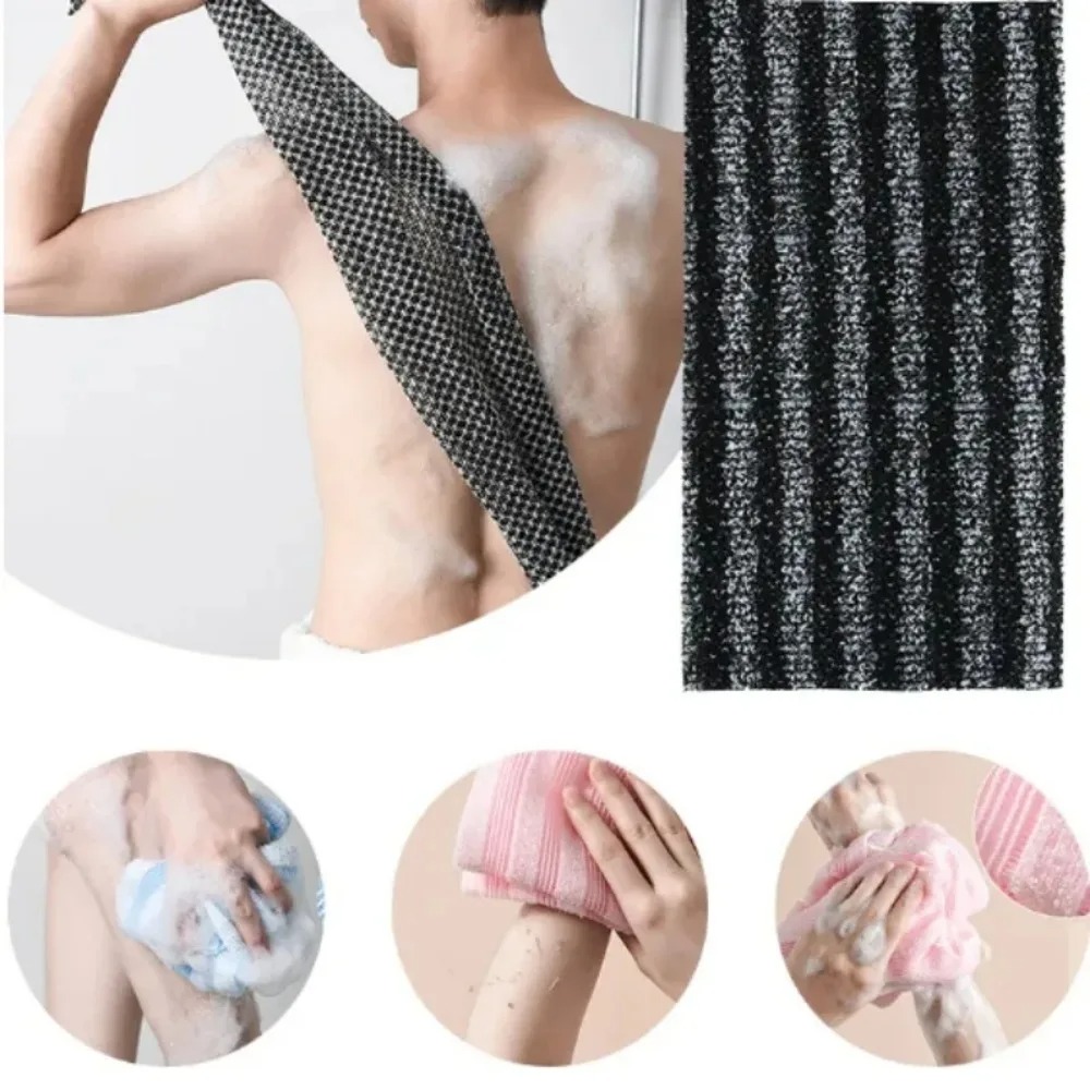 Nylon Exfoliating Bath Brush, Shower Scrubber for Back Body, Soft Shower Sponge