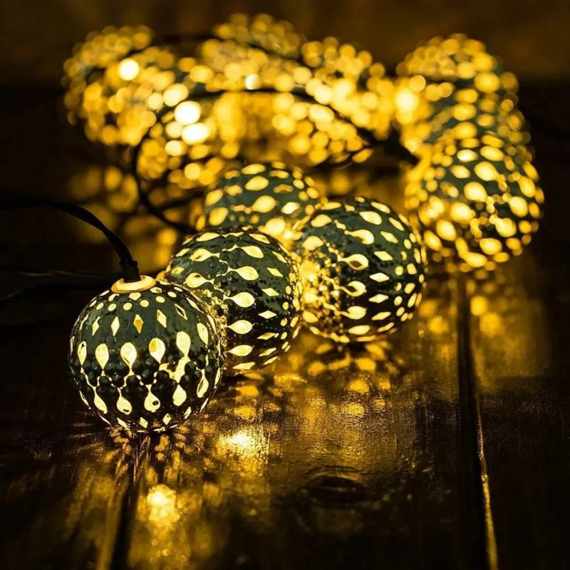 Outdoor and Indoor Waterproof Moroccan Fairy Lights, Solar LED Lights for Room Decor, Garden Yard Patio