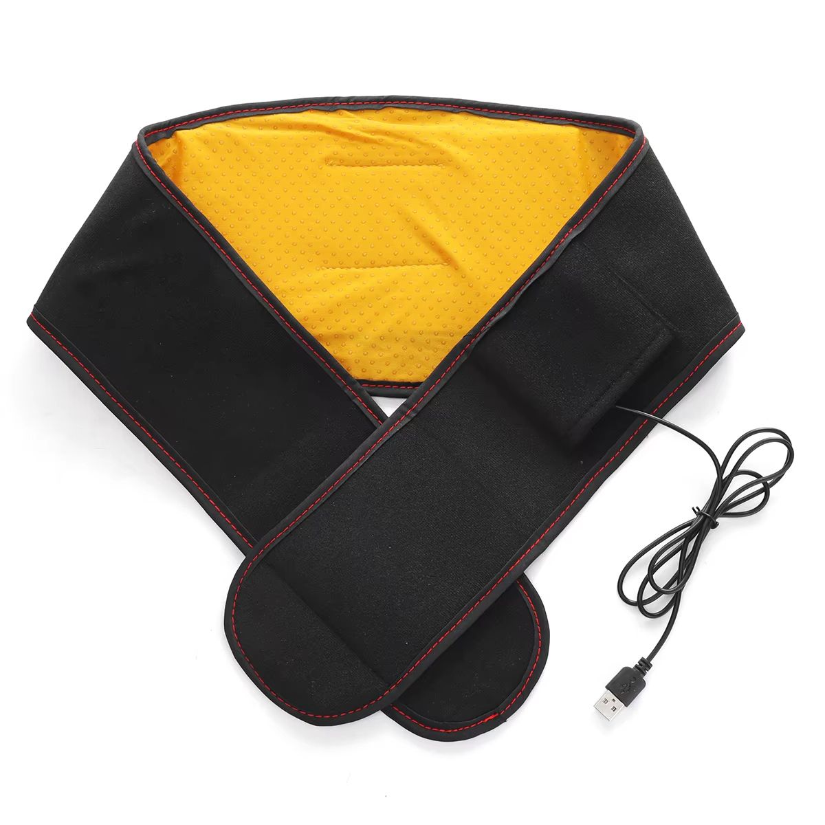 USB Heated Waist Support Belt Far Infrared Thermal Wrap for Back and Belly Comfort