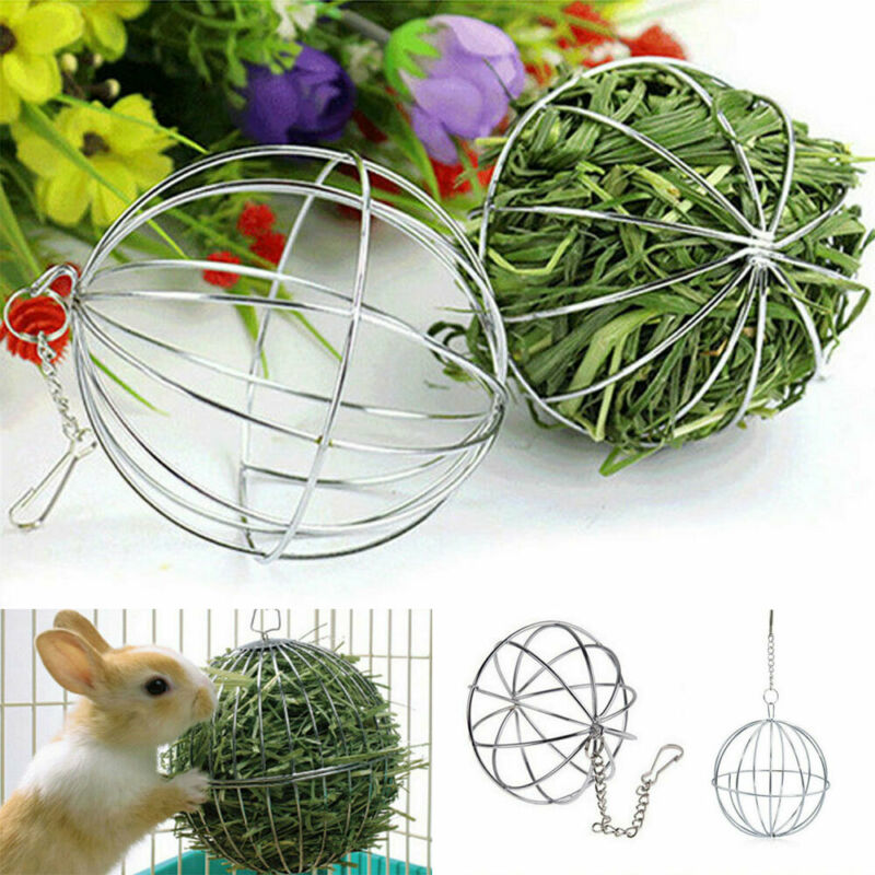 Electroplated Stainless Steel Round Hay Ball: Ideal Pet Toy for Guinea Pigs, Hamsters, and Rabbits