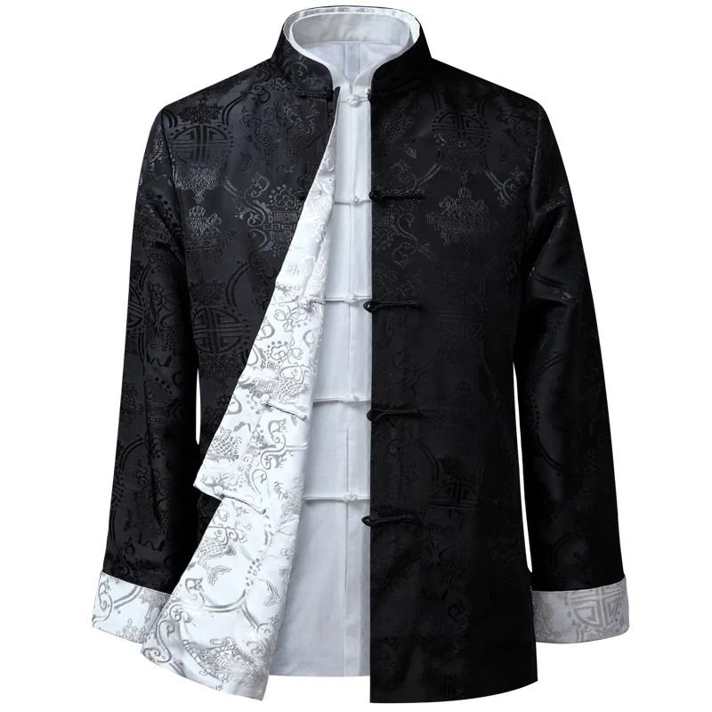 Mens Traditional Dragon Embroidered Tang Suit Jacket