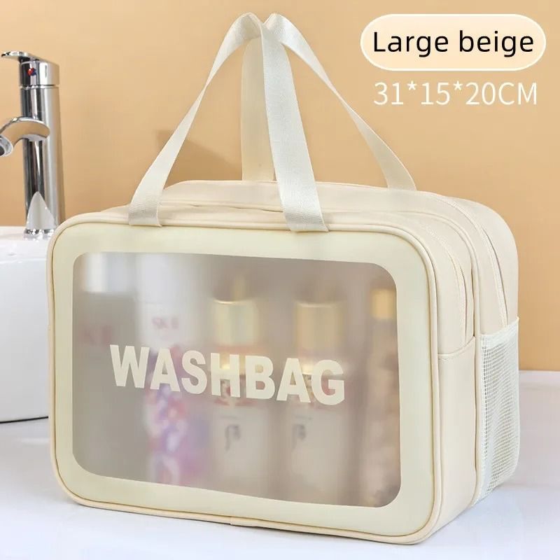 Dry Wet Separation Transparent PU Makeup Bag