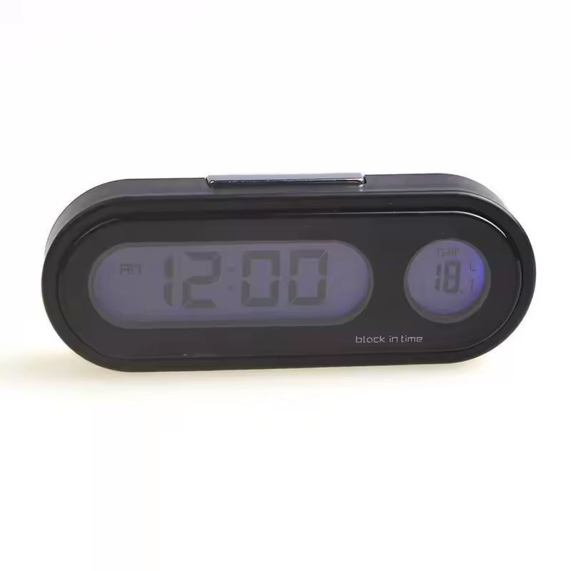 MiniCar Pro Dashboard Clock & Thermometer – Precision 2-in-1 LCD Auto Accessory