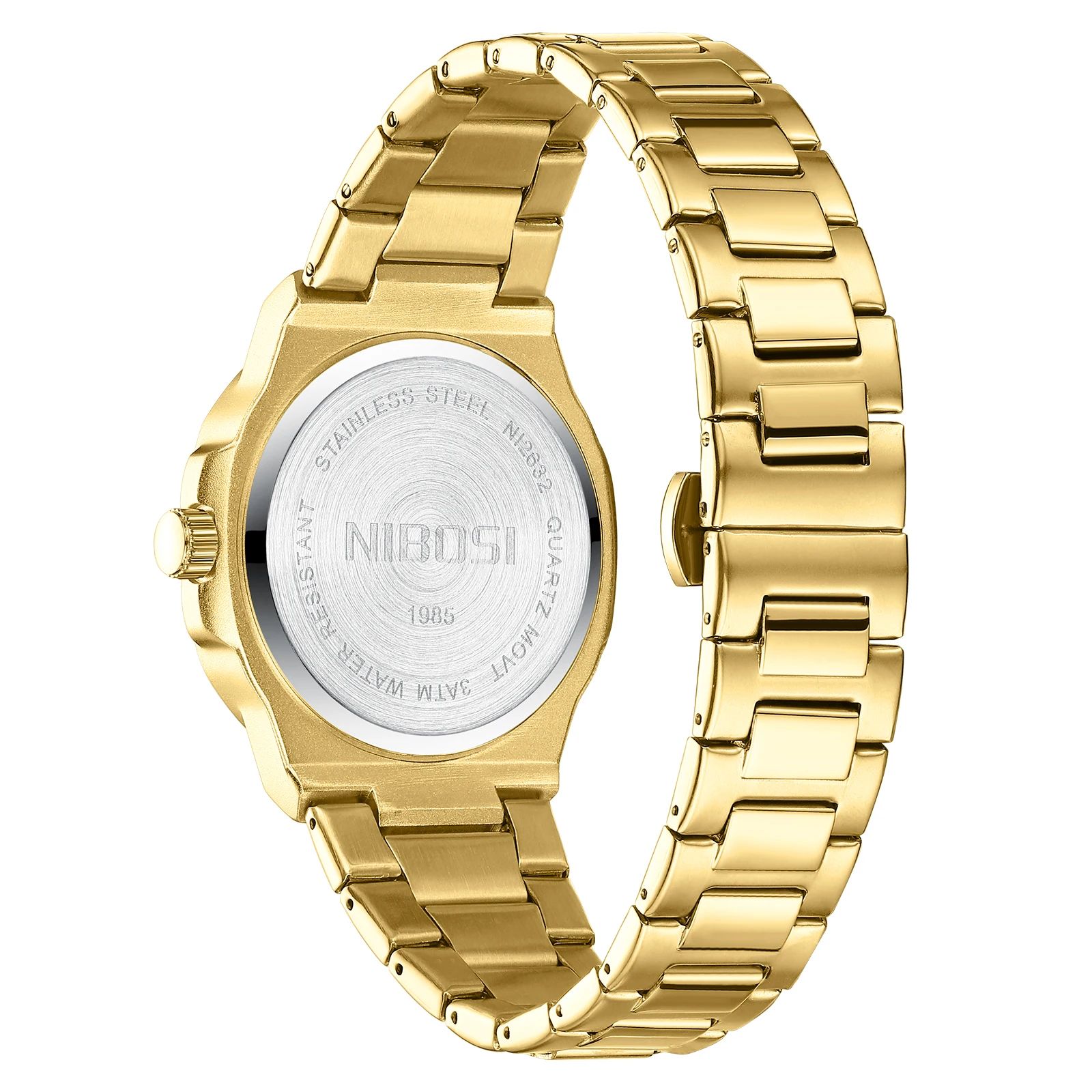 NIBOSI 2632 Luxury Sport Chronograph Men's Quartz Watch – 98ft Waterproof Stainless Steel