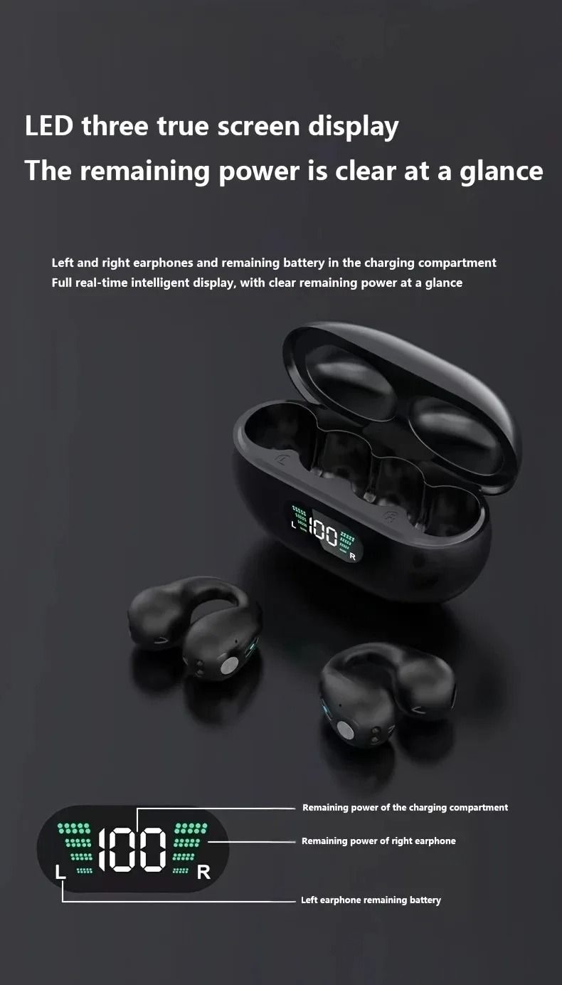 S22 X22 Clip-On Wireless Earbuds with ANC and Digital Display