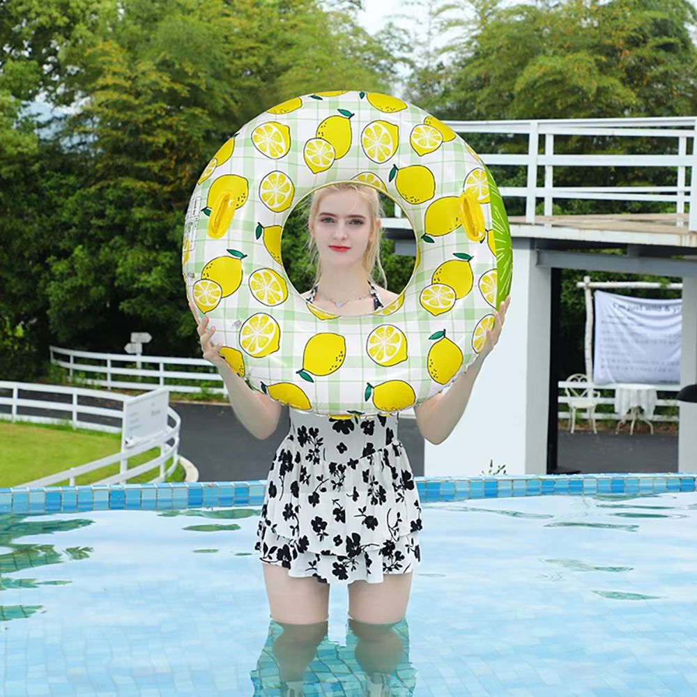 LemonSplash Inflatable Under-arm Hoop – Lemon Print Inflatable Pool & Beach Floating Ring