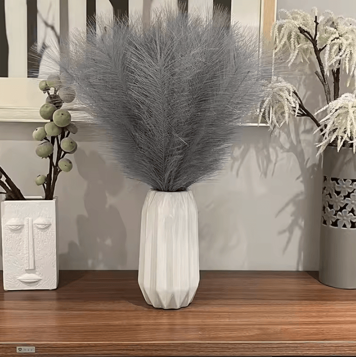 Artificial Pampas Grass Decor Set – Fluffy Boho Vase Filler Stems for Home & Wedding Styling