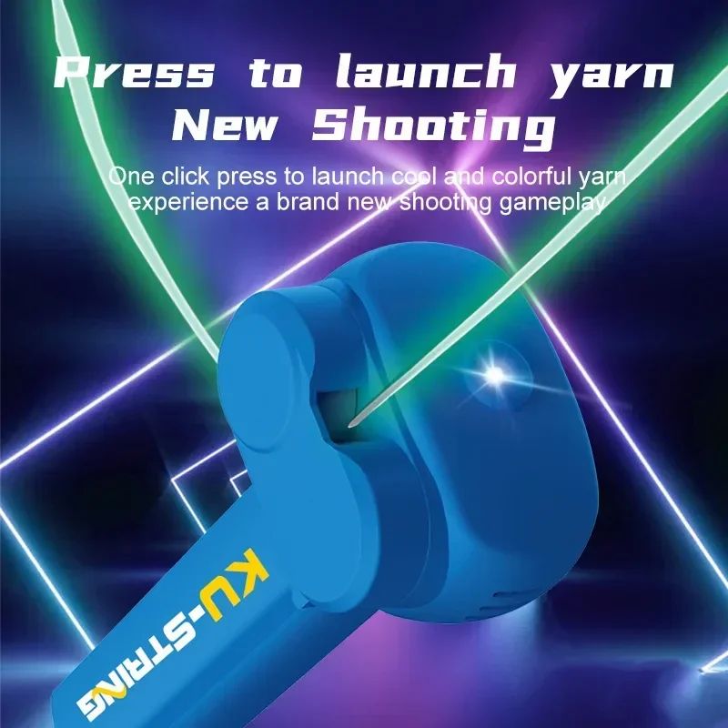 Glow in the Dark String Launcher Toy – Luminous Handheld Light Rope Stress Relief Party Gift