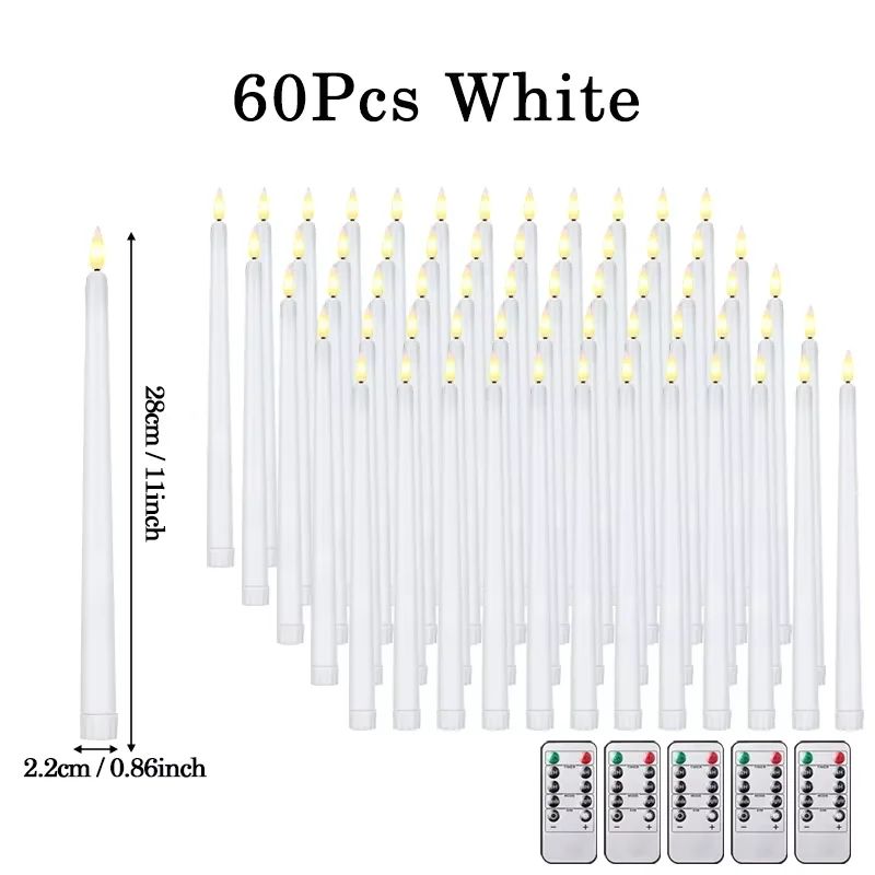 Flameless LED Taper Candles Set with Flickering Light