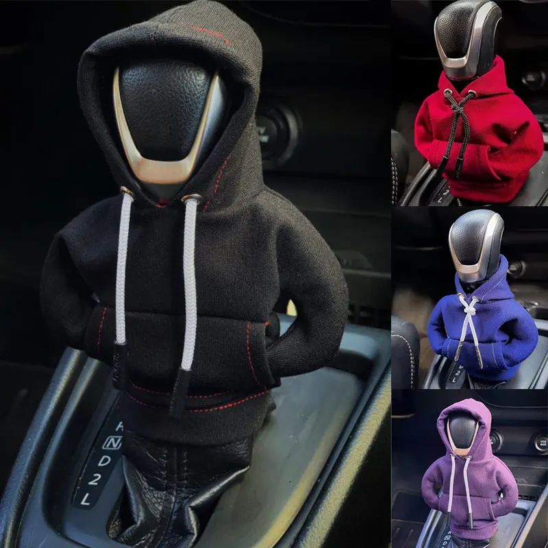 Mini Hoodie Gear Shift Cover Universal Car Shifter Knob Decor Fits Manual Automatic Cute Interior Accessory
