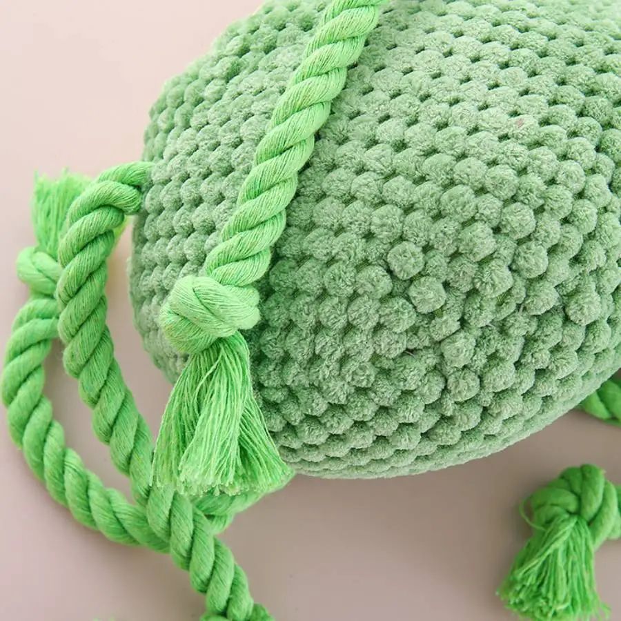Avocado Plush Dog Toy With Rope Knot Interactive Chew Toy