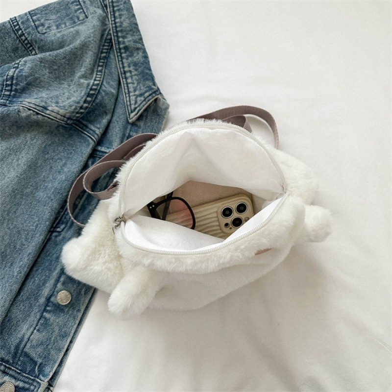 Little Ghost Plush Backpack Large Capacity Shoulder Bag with Adjustable Strap, Plushie Doll Design