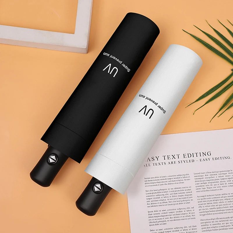8-Rib Automatic Folding Umbrella with UV Protection – Compact Windproof Travel Rain & Sun Umbrella Lightweight Durable
