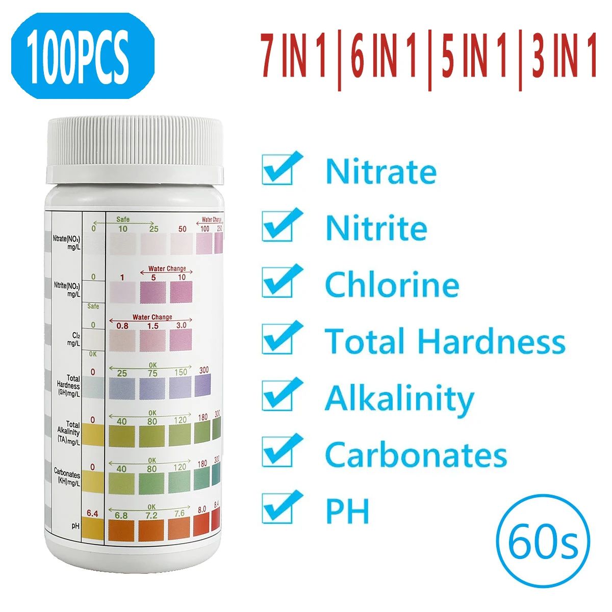 AquaCheck Aquarium Test Strips Kit for Accurate Water Quality Monitoring