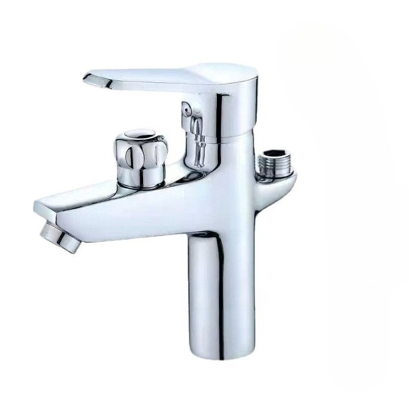 Modern Chrome Bathroom Sink Faucet Deck Mounted Hot and Cold Mixer Tap