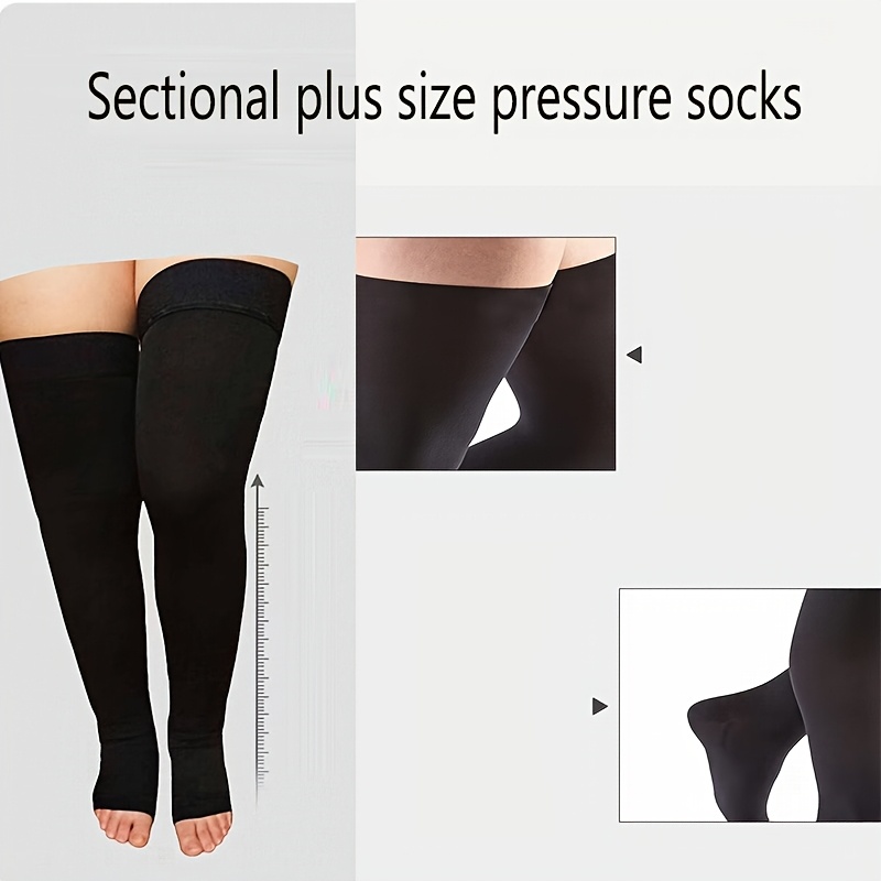 Unisex Over-the-Knee Plus Size Compression Socks for Men and Women Segmented Design for Support & Comfort