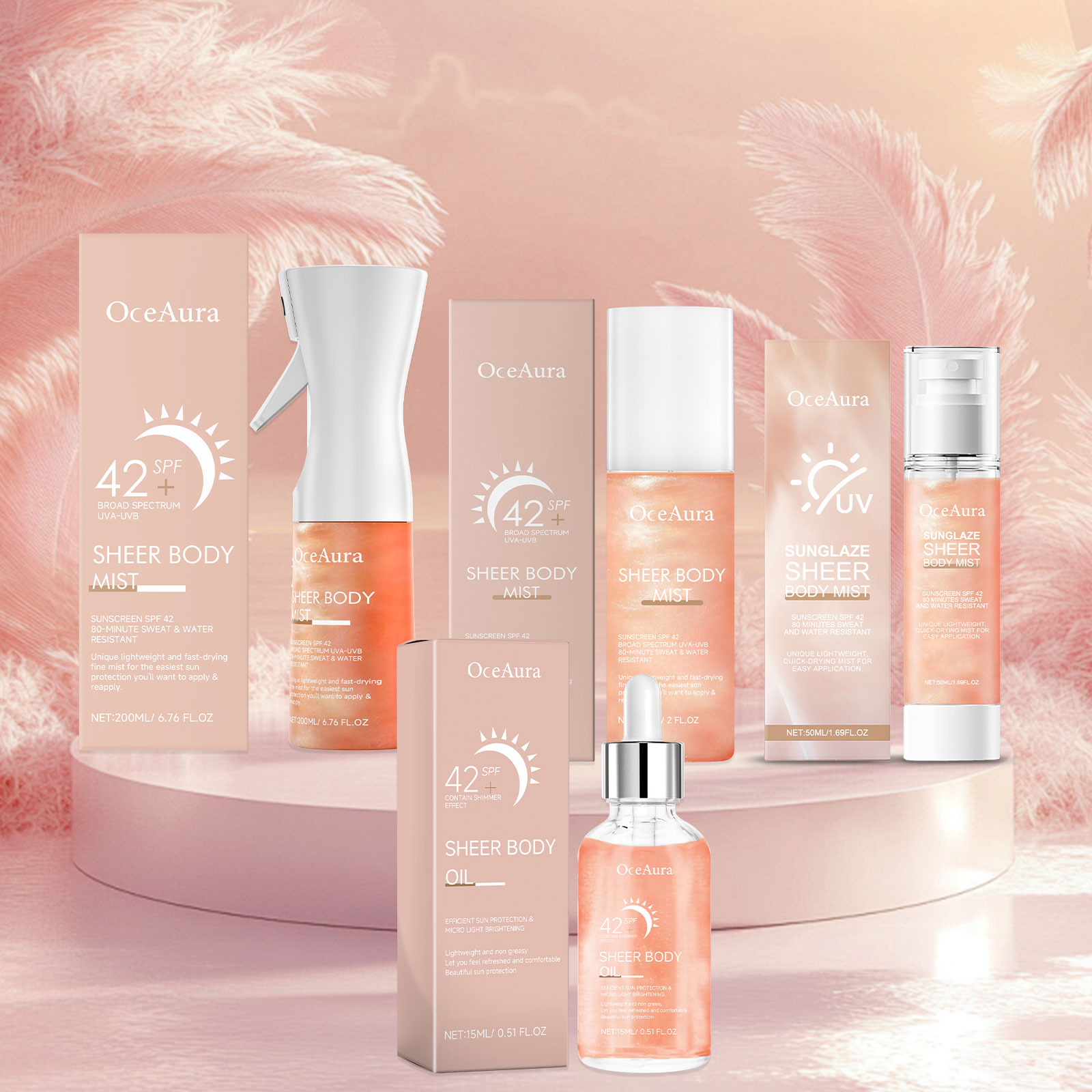 Hydrating Invisible Sunscreen Spray SPF Protection Mist for Face & Body