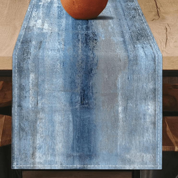 Modern Tie-Dye Linen Table Runner – Rustic Farmhouse Dining & Coffee Table Decor