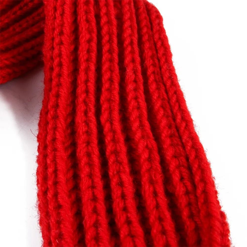 Cozy Knitted Christmas Scarf for Pets with Pompom Decoration