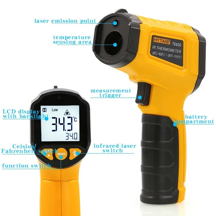 TS380 Infrared Thermometer Gun Non Contact Handheld Industrial Temperature Gauge