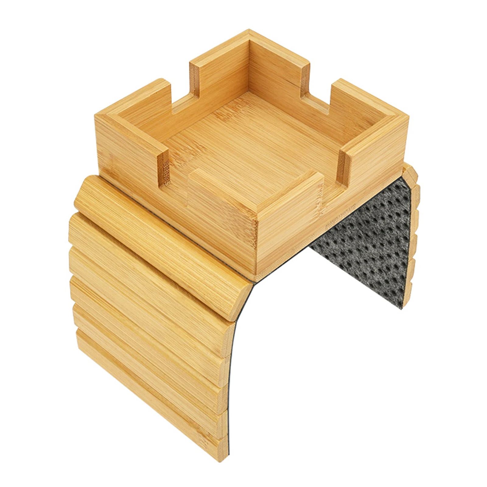 Bamboo Sofa Armrest Cup Holder Tray