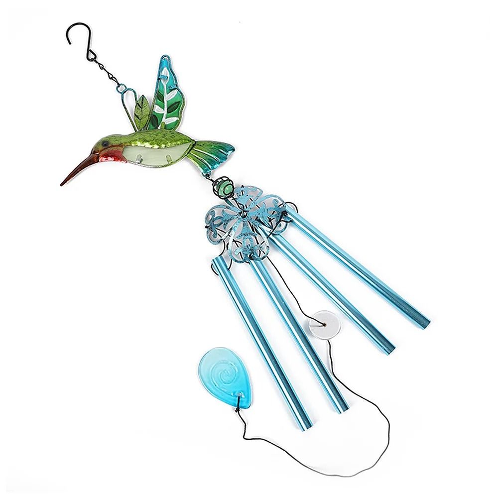 Artisanal Architectural Hummingbird and Dragonfly Wind Chime