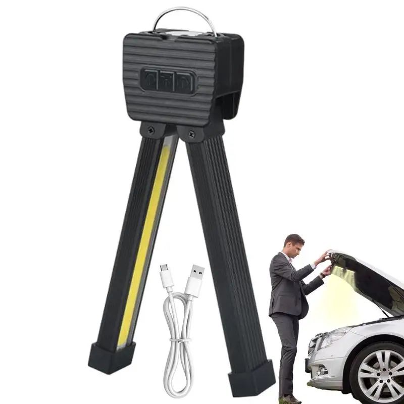 Rechargeable Magnetic LED Work Light – Waterproof 7-Mode Foldable Gym & Camping Flashlight with Hook & Power Bank