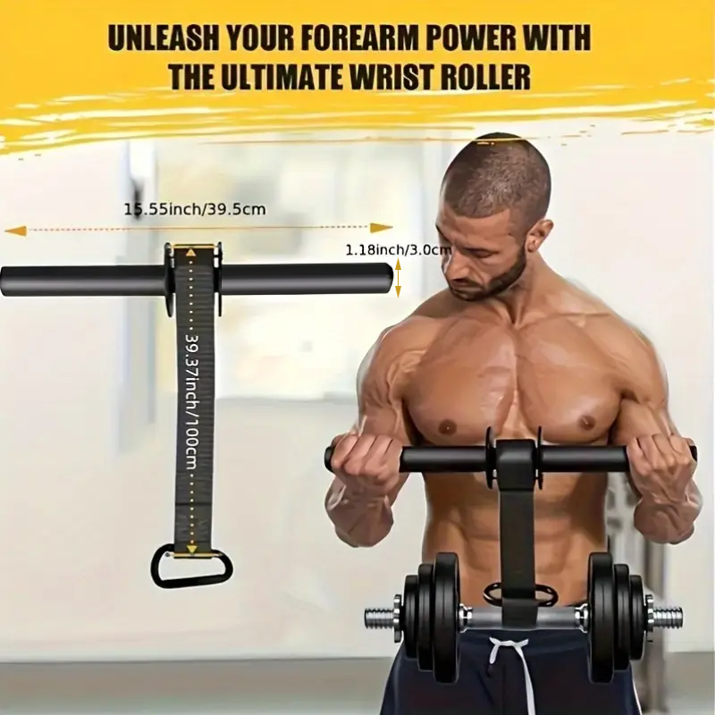 Iron Wrist Forearm Strengthener, Muscle Training Stick, Power Fitness Equipment, Black Universal Size, Outdoor Sports