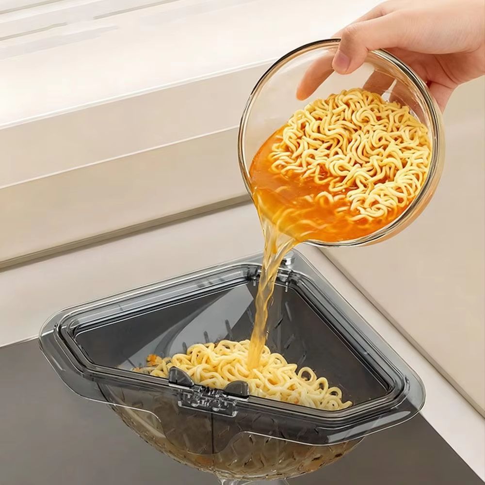 Magnetic Triangle Sink Drain Basket with Anti Leak Strainer Filter
