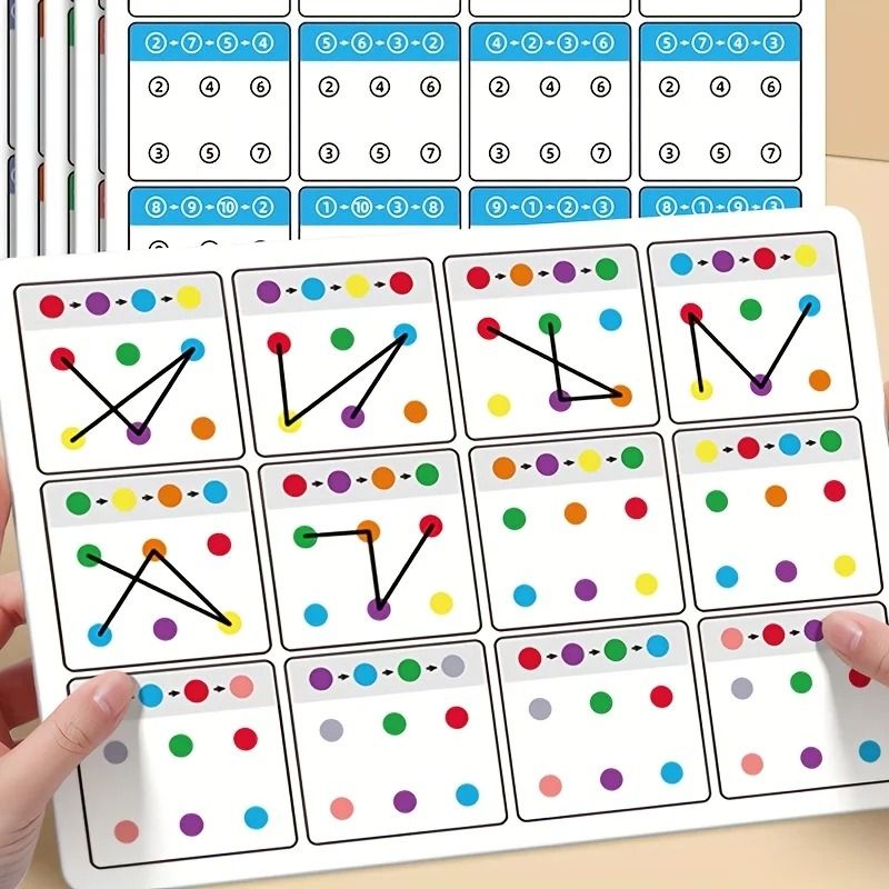 Visual Tracking Focus and Attention Training Card for Kids Color and Number Recognition