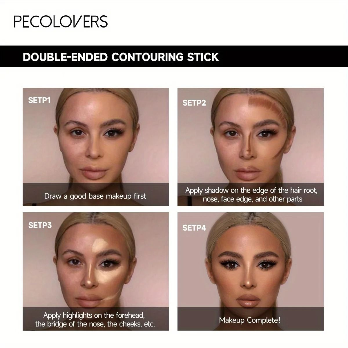 Double-Ended Contouring Stick | 2-in-1 Concealer and Highlighter for Three-Dimensional Facial Sculpting