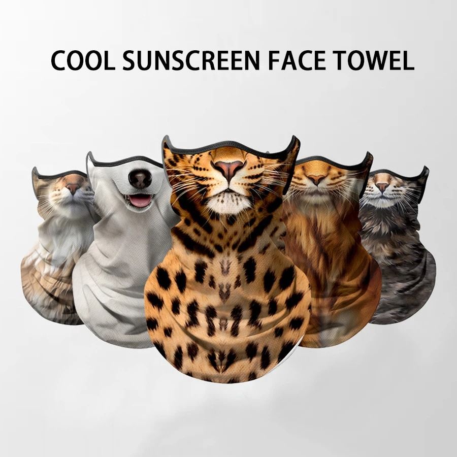 3D Animal Print Ice Silk Bandana – Cooling Breathable Face & Neck Protection